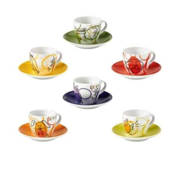 Brandani-Set-6-Tazzine-Caffè-Allegra-Combriccola-Porcellana-Multicolore