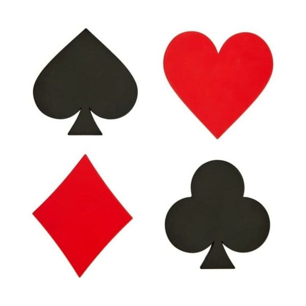 Set-4-Sottobicchieri-Plastica-Silicone-Bar-Casa-Cocktail-Modello-Carte-Gioco-Poker