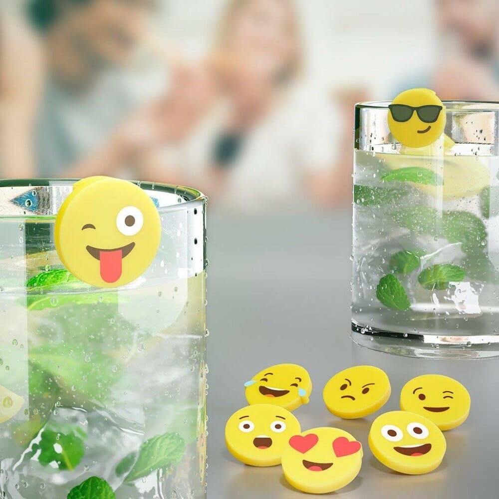 Set 8 Segna Bicchieri In Silicone Con Diverse Icone Classiche Emoji Online  - Consegna 48 Ore - Resi Gratuiti - Professional Cooking