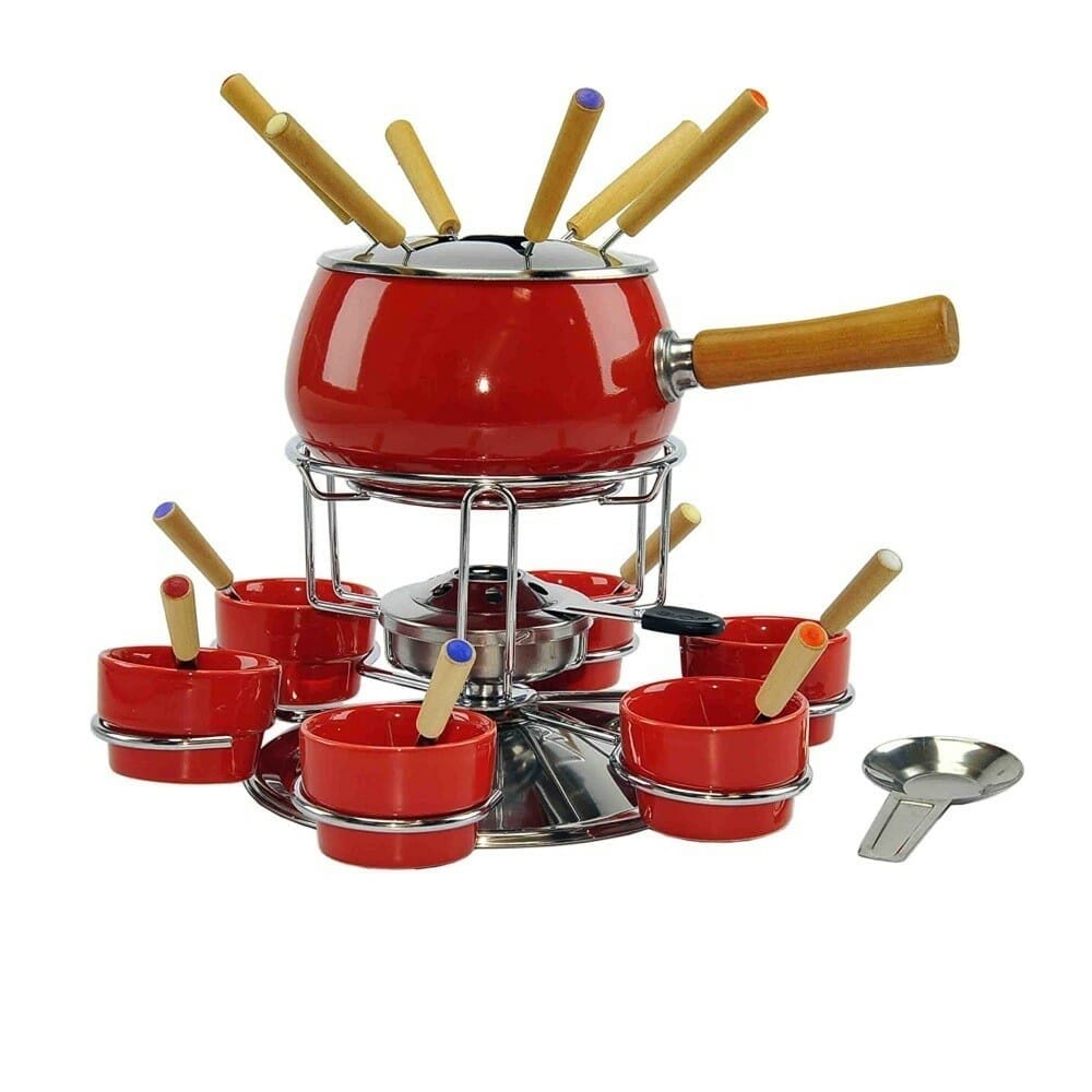 Set Fonduta Professionale Pz.23 Rosso Con Coppette E Posate Online -  Consegna 48 Ore - Resi Gratuiti - Professional Cooking