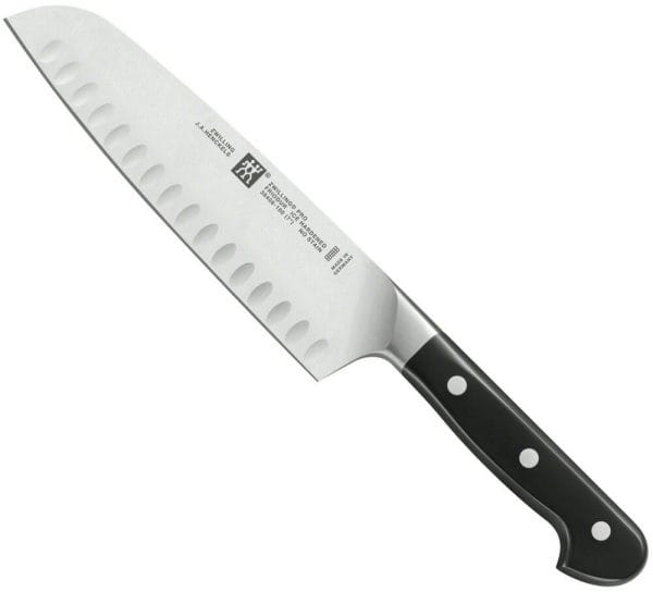 Zwilling coltello forgiato cuoco santoku alveolato acciaio inox linea Pro cm. 18 - Professional Cooking